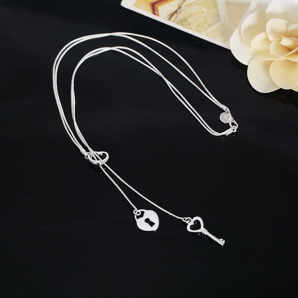 Collier romantique en argent r - Chain Lock Combination avis et prix